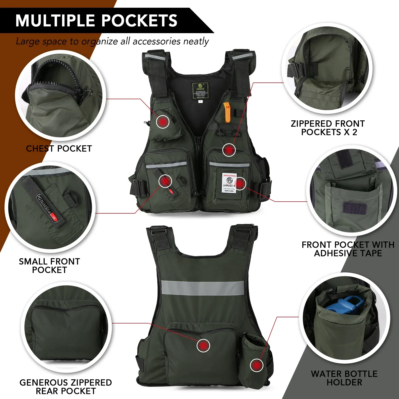 Life Jacket Buoyancy - Colete Salva-Vidas Adulto 2026 para Pesca