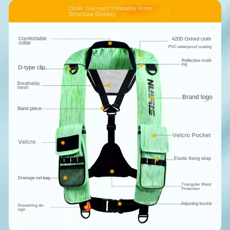 Novo adulto inflável luya pesc - Life Jacket Buoyancy avaliação e preço